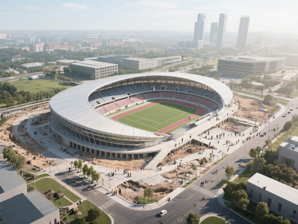 皇冠湖体育中心建设进展情况最新汇报 以邻近城市的一座大型体育中心为例,其在建设过程中也